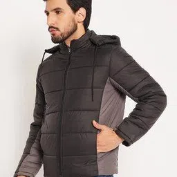 vero amore Men Colourblock Quilted Jacket with Insert Pockets-picture-37