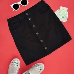 pantaloons junior Women Straight Skirt with Button Closure-picture-36