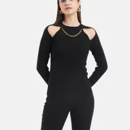 kazo Women Ribbed High-Neck Pullover-picture-13