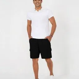 nobero Men Regular Fit Cargo Shorts with Insert Pockets-picture-38