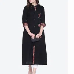 divena Button-Down A-Line Kurta with Applique-picture-16
