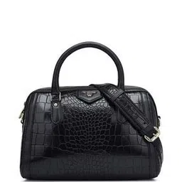 da milano Women Croc-Embossed Satchel Bag with Detachable Strap-picture-46