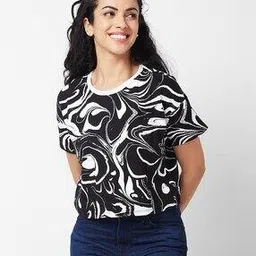 spykar Women Printed Loose Fit Round-Neck Boxy T-Shirt-picture-41