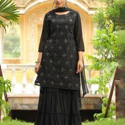janasya Women Embellished Straight Kurta Set-picture-17