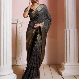 soch Paisley Pattern Saree Set with Woven Zari Border-picture-52