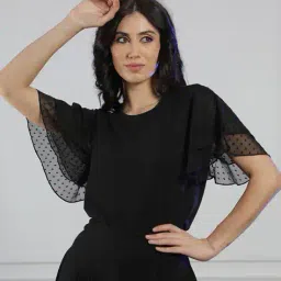 leia Women Self-design Regular Fit Top image 1