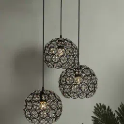 homesake Round Chandelier Quad Crystal Hanging Light image 1
