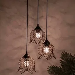 homesake Round Cluster Chandelier Black Lotus Hanging Pendant Light-picture-17