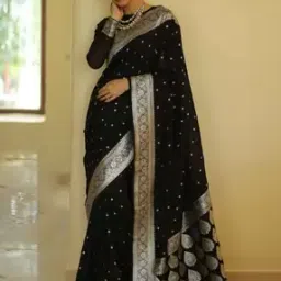 zikaraa Kanjeevaram Saree with Floral Woven Border-picture-34