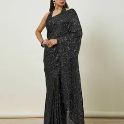 soch Women Chiffon Saree With Sequence Work Saree-picture-23