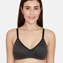 zivame Conceal Petals Double Layered Non-Wired Non-Padded 3/4Th Coverage T-Shirt Bra - black-picture-13