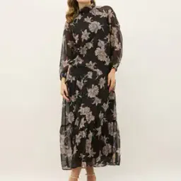 styli Women Floral High Neck A-Line Maxi Dresses-picture-12