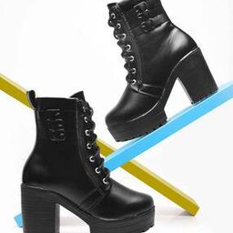jm looks Ankle-Length Boots With Lace Upper-picture-37