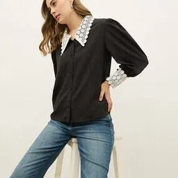 styli Regular Fit Lace Spread Collar Shirt -picture-27