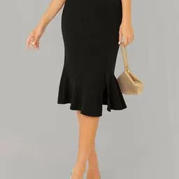 leia Women Straight Skirt with Elasticated Waist-picture-14