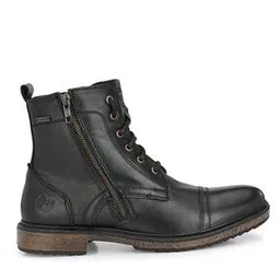 Men Lace-Fastening Flat Heeled Boots with Round Toes-image-1