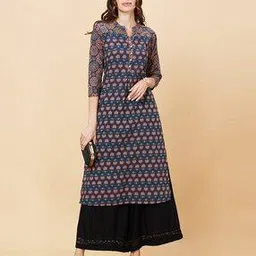 globus Floral Lace Hem Design Wide Leg Ethnic Palazzos-picture-38
