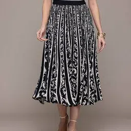 label ritu kumar Women Floral Print Flared Skirt-picture-50