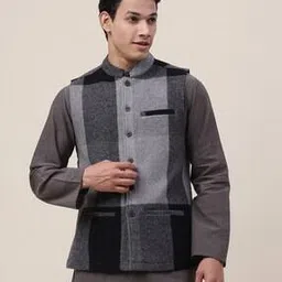 fabindia Checked Nehru Jacket-picture-30