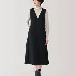 muji Double Knitted Sweatshirt Jumper Skirt-picture-13