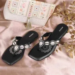 mochi Women Embellished T-Strap Sandals-picture-15