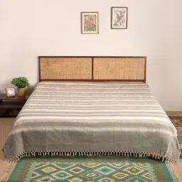 fabindia  Woven Poly-Cotton Bed Cover image 1