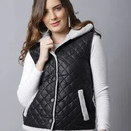 jakanary Quilted Hoodie with Insert Pockets-picture-12