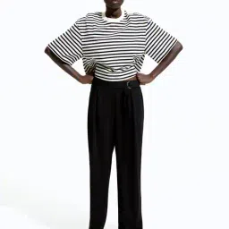 h&m Women Mid Rise Straight Fit Trousers image 1