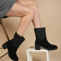 everqupid Women Block-Heeled Slip-On Boots-picture-11