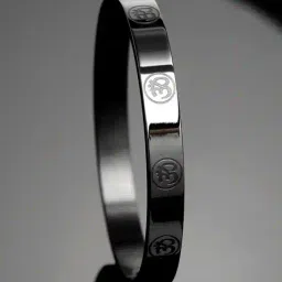 rubans Women Stainless Steel Om Symbol Engraved Bracelet image 1