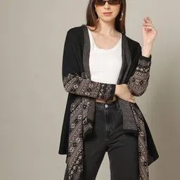 american eye Women Striped Woven Shrug-picture-52