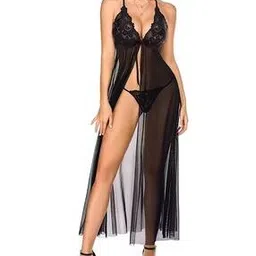 cumsin Women Lace Babydoll with Scalloped Detail-picture-39