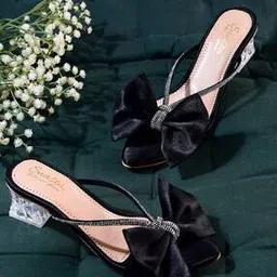 Women Heeled Sandals with Satin Upper-image-6