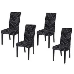 aazeem Set of 4 Geometric Print 4-Seater Chair Covers-picture-23