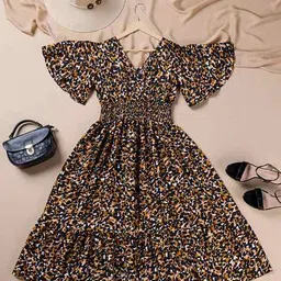 raiyani enterprise x ag Women Animal Print Fit & Flare Dress image 1