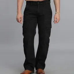 rookies Men Loose Fit Denim Cargo Pants-picture-11