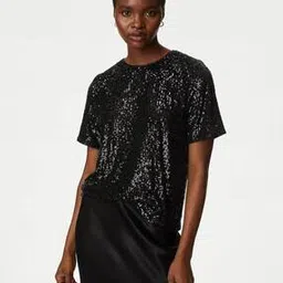 marks & spencer Women Sequined Round-Neck Top-picture-24