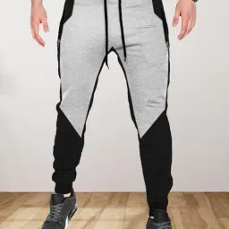 tee town Men Mid Rise Colour-block Track Pants  image 1
