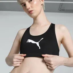 puma Logo Print Mid Impact Training Sports Bra image 1