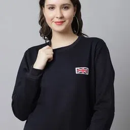 obaan Crew-Neck Sweatshirt with Ribbed Hems-picture-11