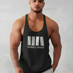 bab Men Typographic Print Sleeveless Vest image 1