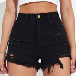 aahwan x ag Women High-Rise Denim Shorts image 1