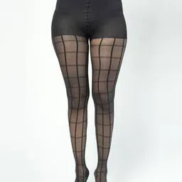 theater Checked Stockings with Elasticated Waist-picture-31