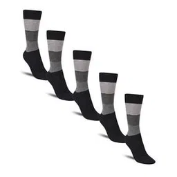 dollar Pack of 5 Striped Mid-Calf Length Socks-picture-50