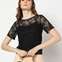 yousta Women Lace Regular Fit Top with Camisole-picture-11