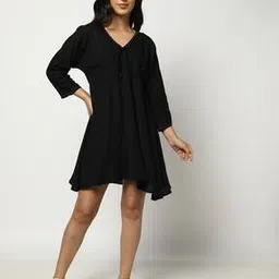 Women V-Neck A-Line Dress-image-10
