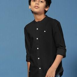 brucewane Boys Regular Fit Band Collar Shirt-picture-40