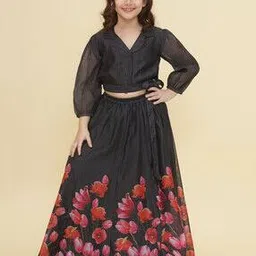bitiya by bhama Girls Floral Printed Lehenga with Choli-picture-38