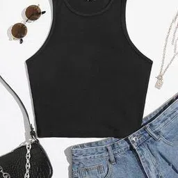 womenster Women Ribbed Slim Fit Crop Top-picture-23