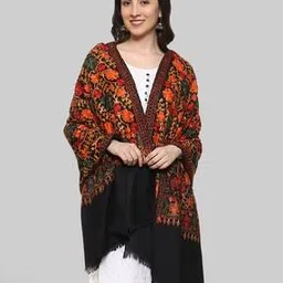 indie picks Women Embroidered Shawl with Fringes-picture-19